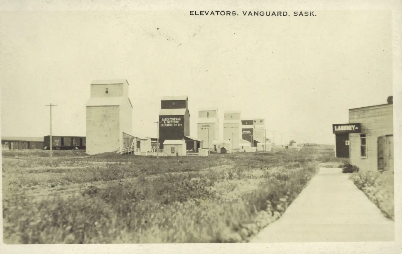 The grain elevators, about 1920